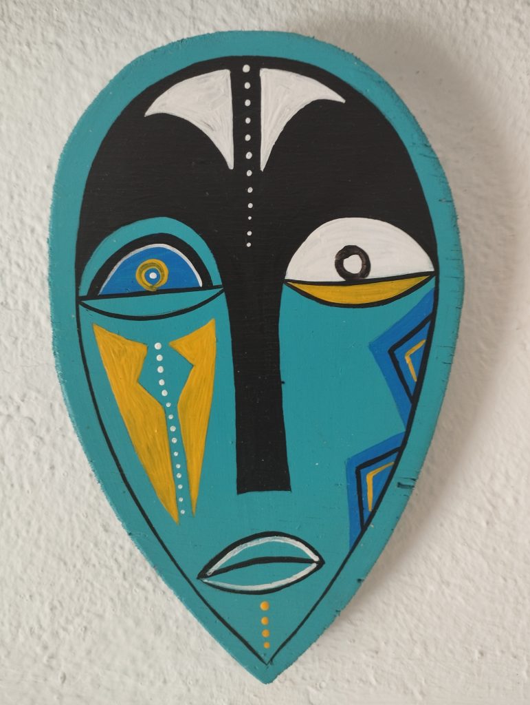 masque bois décoration peinture acrylique
